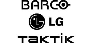 Barco, LG and TakTik logos